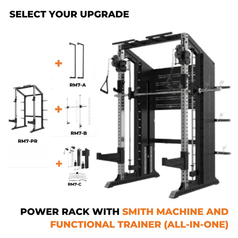 Rapid Motion RM7 Series Power Rack – Versatile & Durable-Commercial Power Rack-Gym Direct