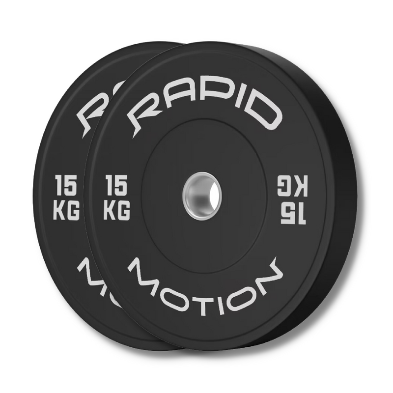 '-Budget Black Bumper Plates-Gym Direct