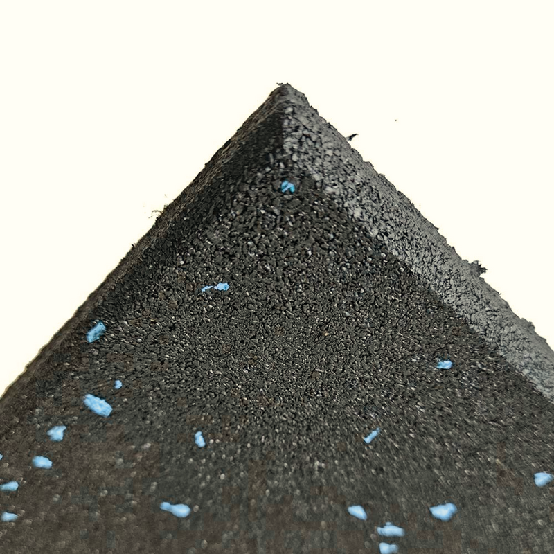 Commercial Rubber Gym Flooring (FIRE-RATED) - 15mm Gym Mats (Black w/Blue Flecks) (NON-TOXIC) | Rapid Motion