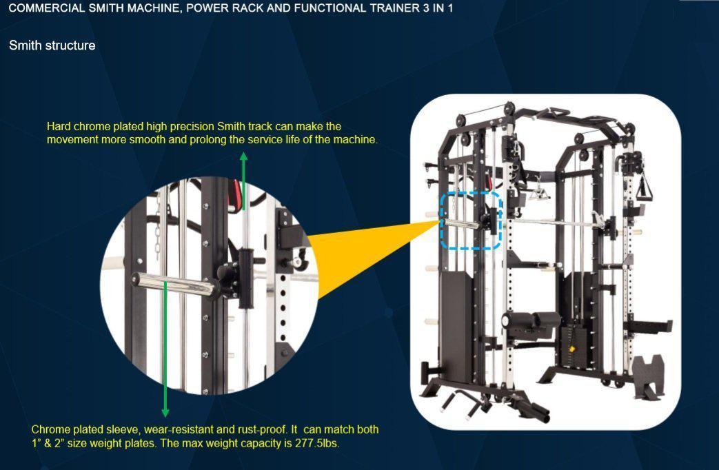 RapidMotion Functional Trainer with Smith Machine and Power Rack FT100
